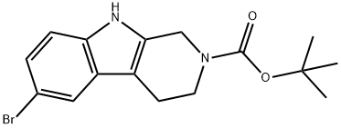 2H-Pyrido[3,4-b]indole-2-carboxylic acid, 6-bromo-1,3,4,9-tetrahydro-, 1,1-dimethylethyl ester 结构式