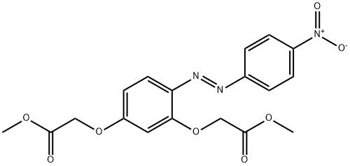 (E)-dimethyl 2,2'-((4-((4-nitrophenyl)diazenyl)-1,3-phenylene)bis(oxy))diacetate 结构式