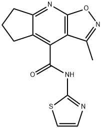 3-methyl-N-(1,3-thiazol-2-yl)-6,7-dihydro-5H-cyclopenta[b][1,2]oxazolo[4,5-e]pyridine-4-carboxamide 结构式