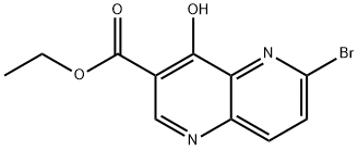 6-溴-4-羟基-1,5-萘啶-3-羧酸乙酯 结构式