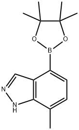 7-Methyl-1H-indazole-4-boronic acid pinacol ester 结构式