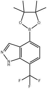 7-trifluoromethyl-4-(4,4,5,5-tetramethyl-1,3,2-dioxaborolan-2-yl)-1h-indazole 结构式