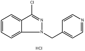 3-氯-1-(吡啶-4-甲基)-1H-吲唑盐酸盐 结构式
