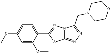 6-(2,4-dimethoxyphenyl)-3-(morpholin-4-ylmethyl)[1,2,4]triazolo[3,4-b][1,3,4]thiadiazole 结构式