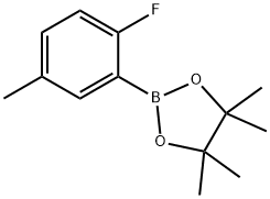 2-(2-氟-5-甲基苯基)-4,4,5,5-四甲基-1,3,2-二氧杂硼烷 结构式