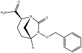 （2S，5R）-6-（苄氧基）-7-氧代-1,6-二氮杂双环[3.2.1]辛烷-2-羧酰胺 结构式