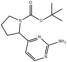 2-(2-氨基嘧啶-4-基)-吡咯烷-1-甲酸叔丁酯 结构式