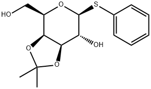 苯基 3,4-O-(1-甲基亚乙基)-1-硫代-BETA-D-吡喃半乳糖苷 结构式