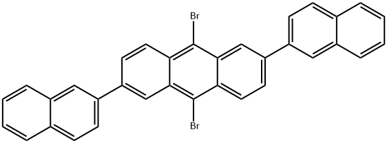 9,10-DIBROMO-2,6-DI-2-NAPHTHALENYLANTHRACENE 结构式