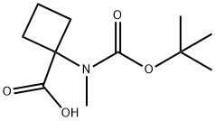 1-((叔丁氧基羰基)(甲基)氨基)环丁烷羧酸 结构式