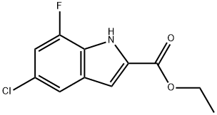 5-氯-7-氟-1H-吲哚-2-羧酸乙酯 结构式