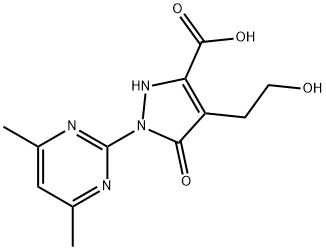 1-(4,6-dimethylpyrimidin-2-yl)-4-(2-hydroxyethyl)-5-oxo-2,5-dihydro-1H-pyrazole-3-carboxylic acid 结构式