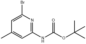 (6-溴-4-甲基吡啶-2-基)氨基甲酸叔丁酯 结构式