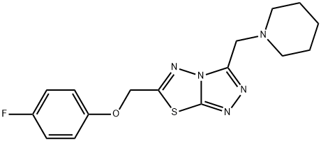 6-[(4-fluorophenoxy)methyl]-3-(piperidin-1-ylmethyl)[1,2,4]triazolo[3,4-b][1,3,4]thiadiazole 结构式