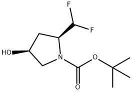 (2S,4S)-tert-butyl 2-(difluoromethyl)-4-hydroxypyrrolidine-1-carboxylate 结构式