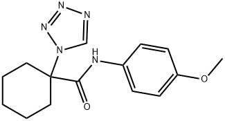 N-(4-methoxyphenyl)-1-(1H-tetrazol-1-yl)cyclohexanecarboxamide 结构式