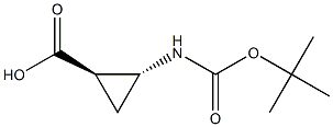 (1R,2R)-2 - ((叔丁氧基羰基)氨基)环丙烷-1-羧酸 结构式