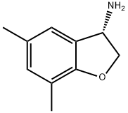 (3S)-5,7-DIMETHYL-2,3-DIHYDRO-1-BENZOFURAN-3-AMINE 结构式