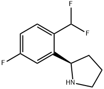 (R)-2-(2-(二氟甲基)-5-氟苯基)吡咯烷 结构式