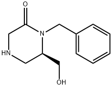 (R)-1-苄基-6-(羟甲基)哌嗪-2-酮 结构式