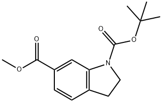 1-tert-butyl 6-methyl 2,3-dihydro-1h-indole-1,6-dicarboxylate 结构式