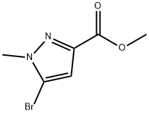 1-甲基-5-溴-3-吡唑甲酸甲酯 结构式