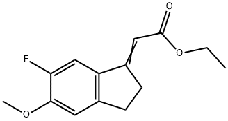 Ethyl 2-(6-fluoro-5-methoxy-2,3-dihydro-1H-inden-1-ylidene)acetate 结构式