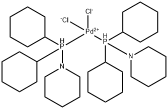 (DICYCLOHEXYL-1-PIPERIDINYLPHOSPHINE)PALLADIUM(II) 结构式
