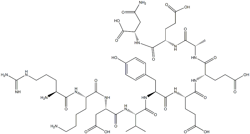 N2-[N-[N-[N-[N-[N-[N-[N-(N2-L-精氨酰-L-赖氨酰)-L-ALPHA-天冬氨酰]-L-缬氨酰]-L-酪氨酰]-L-ALPHA-谷氨酰]-L-ALPHA-谷氨酰]-L-丙氨酰]-L-ALPHA-谷氨酰]-L-天冬氨酰胺 结构式