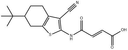 (2E)-4-[(6-tert-butyl-3-cyano-4,5,6,7-tetrahydro-1-benzothiophen-2-yl)amino]-4-oxobut-2-enoic acid 结构式