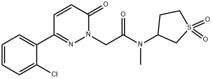 2-[3-(2-chlorophenyl)-6-oxopyridazin-1(6H)-yl]-N-(1,1-dioxidotetrahydrothiophen-3-yl)-N-methylacetamide 结构式