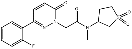 N-(1,1-dioxidotetrahydrothiophen-3-yl)-2-[3-(2-fluorophenyl)-6-oxopyridazin-1(6H)-yl]-N-methylacetamide 结构式