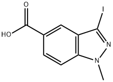 3-iodo-1-methyl-1H-indazole-5-carboxylic acid 结构式