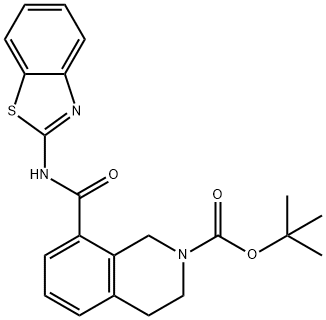 (苯并[D]噻唑-2-基氨基甲酰基)-3,4-二氢异喹啉-2(1H) - 羧酸叔丁酯 结构式