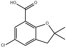 5-氯-2,2-二甲基-2,3-二氢苯并呋喃-7-羧酸 结构式