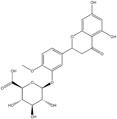 5-(3,4-二氢-5,7-二羟基-4-氧代-2H-1-苯并吡喃-2-基)-2-甲氧基苯基 BETA-D-吡喃葡糖苷酸 结构式