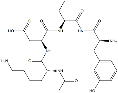 N2-乙酰基-D-赖氨酰-L-ALPHA-天冬氨酰-L-缬氨酰-3-羟基苯丙氨酰胺 结构式