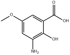 2-羟基-3-氨基-5-甲氧基苯甲酸 结构式