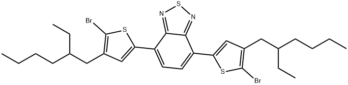4,7-双(5-溴-4-(2-乙基己基)-2-噻吩基)-2,1,3-苯并噻二唑 结构式