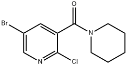 5-溴-2-氯-3-[(哌啶-1-基)羰基]吡啶 结构式