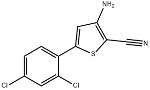 3-氨基-5-(2,4-二氯苯基)噻吩-2-甲腈 结构式