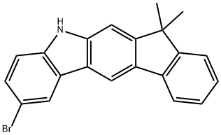 2-溴-7,7-二甲基-5,7-二氢茚并[2,1-B]咔唑 结构式