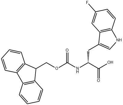 FMOC-D-5-氟色氨酸 结构式