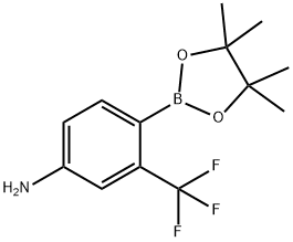 4-(4,4,5,5-四甲基-1,3,2-二氧杂硼烷-2-基)-3-(三氟甲基)苯胺 结构式