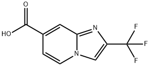 2-(TRIFLUOROMETHYL)IMIDAZO[1,2-A]PYRIDINE-7-CARBOXYLIC ACID2-(三氟甲基)咪唑并[1,2-A]吡啶-7-羧酸 结构式