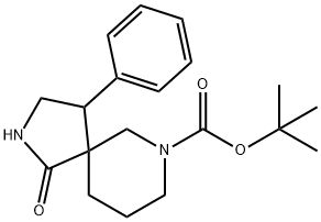 1-氧代-4-苯基-2,7-二氮杂螺[4.5]癸烷-7-羧酸叔丁酯 结构式