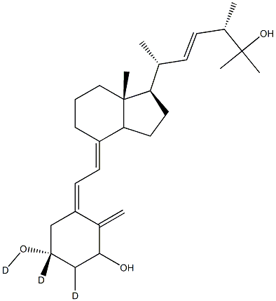 1,25-Dihydroxyvitamin D2-[D3] 结构式