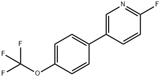 2-氟-5-(4-(三氟甲氧基)苯基)吡啶 结构式