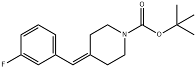 叔-丁基 4-(3-氟苯亚甲基)哌啶-1-甲酸基酯 结构式