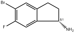 (S)-5-溴-6-氟-2,3-二氢-1H-茚-1-胺 结构式